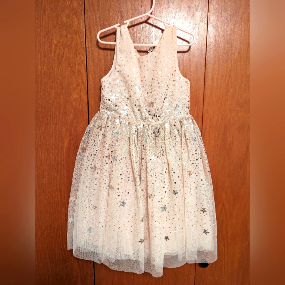 EUC H&M Girls Sparkly Star Dress size 6x